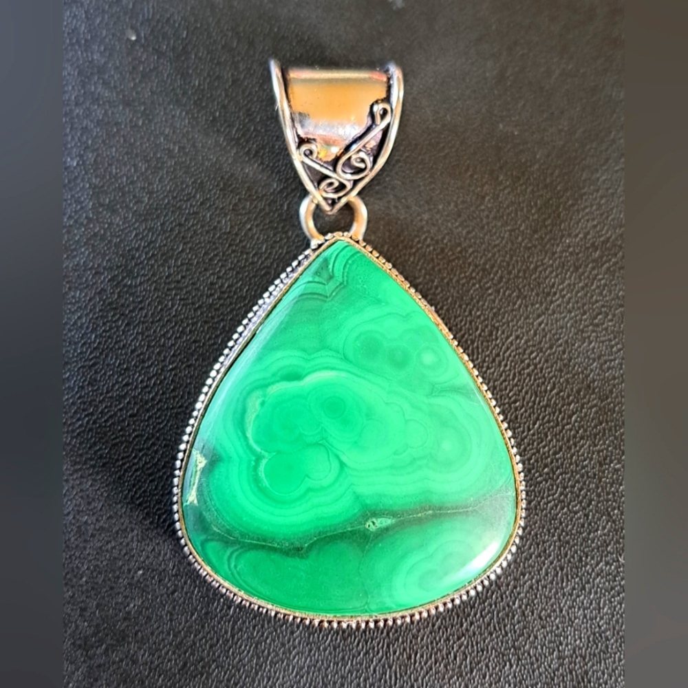 Sterling Silver Malachite Pendant